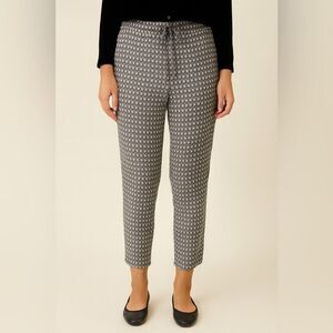 Cardigan Women’s Geometric Knit Cotton Tapered Fit Pants Blue Cream Size S